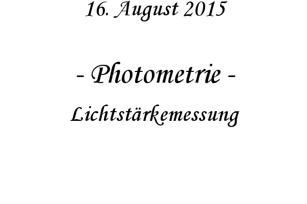 Photometrie - Lichtstrkemessung
