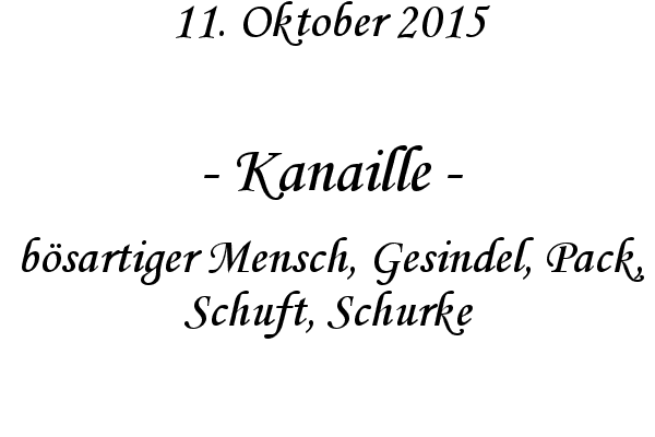 Kanaille - bsartiger Mensch, Gesindel, Pack, Schuft, Schurke

