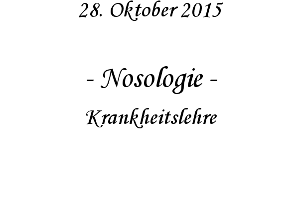 Nosologie - Krankheitslehre