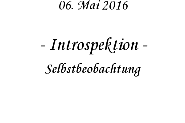 Introspektion - Selbstbeobachtung
