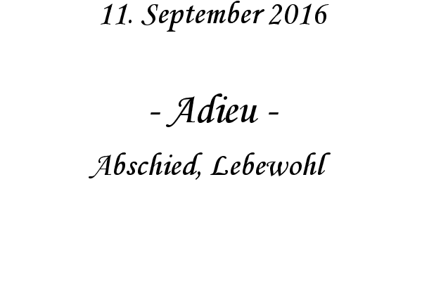 Adieu - Abschied, Lebewohl
