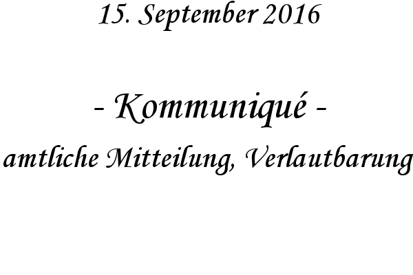 Kommuniqu - amtliche Mitteilung, Verlautbarung
