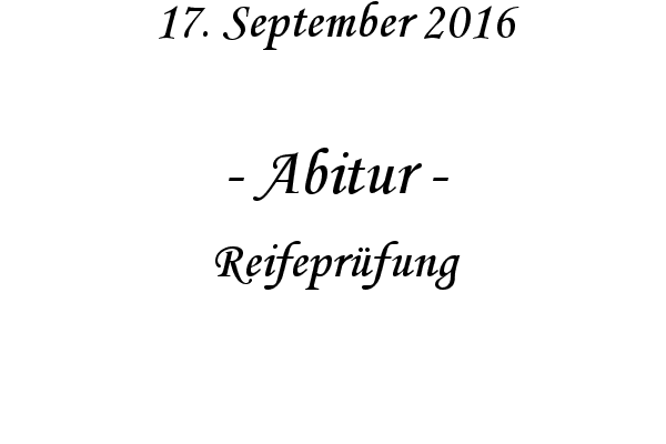 Abitur - Reifeprfung
