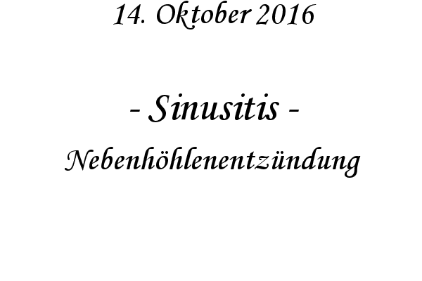 Sinusitis - Nebenhhlenentzndung
