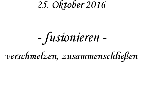 fusionieren - verschmelzen, zusammenschlieen
