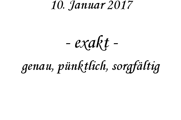 exakt - genau, pnktlich, sorgfltig
