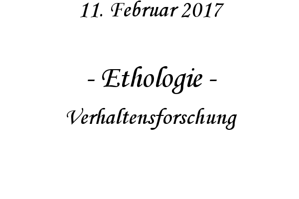 Ethologie - Verhaltensforschung
