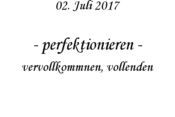 perfektionieren - vervollkommnen, vollenden
