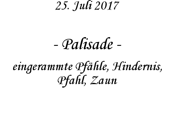 Palisade - eingerammte Pfhle, Hindernis, Pfahl, Zaun
