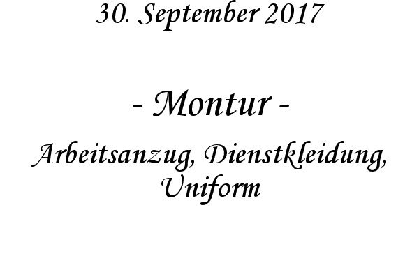 Montur - Arbeitsanzug, Dienstkleidung, Uniform
