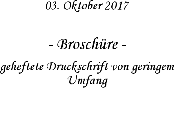 Broschre - geheftete Druckschrift von geringem Umfang
