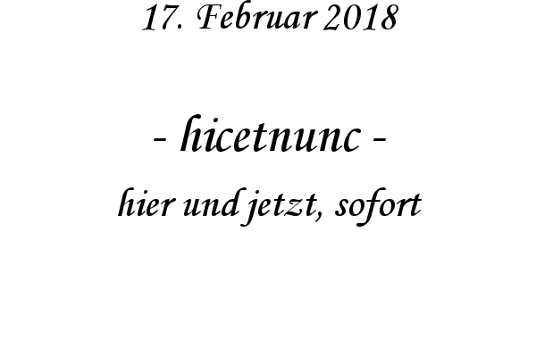 hicetnunc - hier und jetzt, sofort
