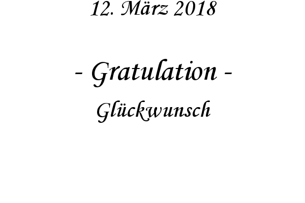 Gratulation - Glckwunsch

