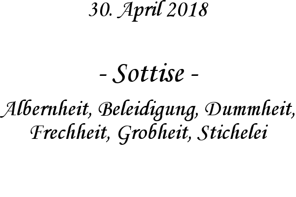 Sottise - Albernheit, Beleidigung, Dummheit, Frechheit, Grobheit, Stichelei