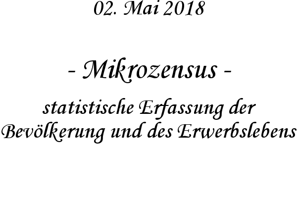 Mikrozensus - statistische Erfassung der Bev�lkerung und des Erwerbslebens