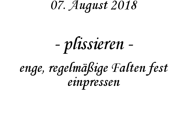 plissieren - enge, regelm��ige Falten fest einpressen