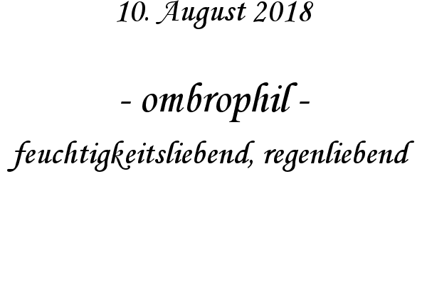 ombrophil - feuchtigkeitsliebend, regenliebend
