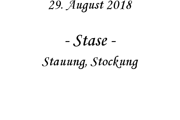 Stase - Stauung, Stockung
